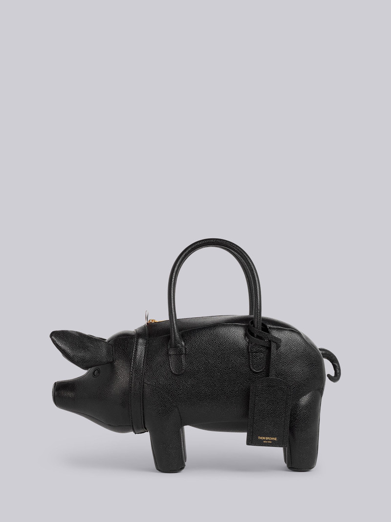 Black Pebbled Calfskin Pig Bag 7