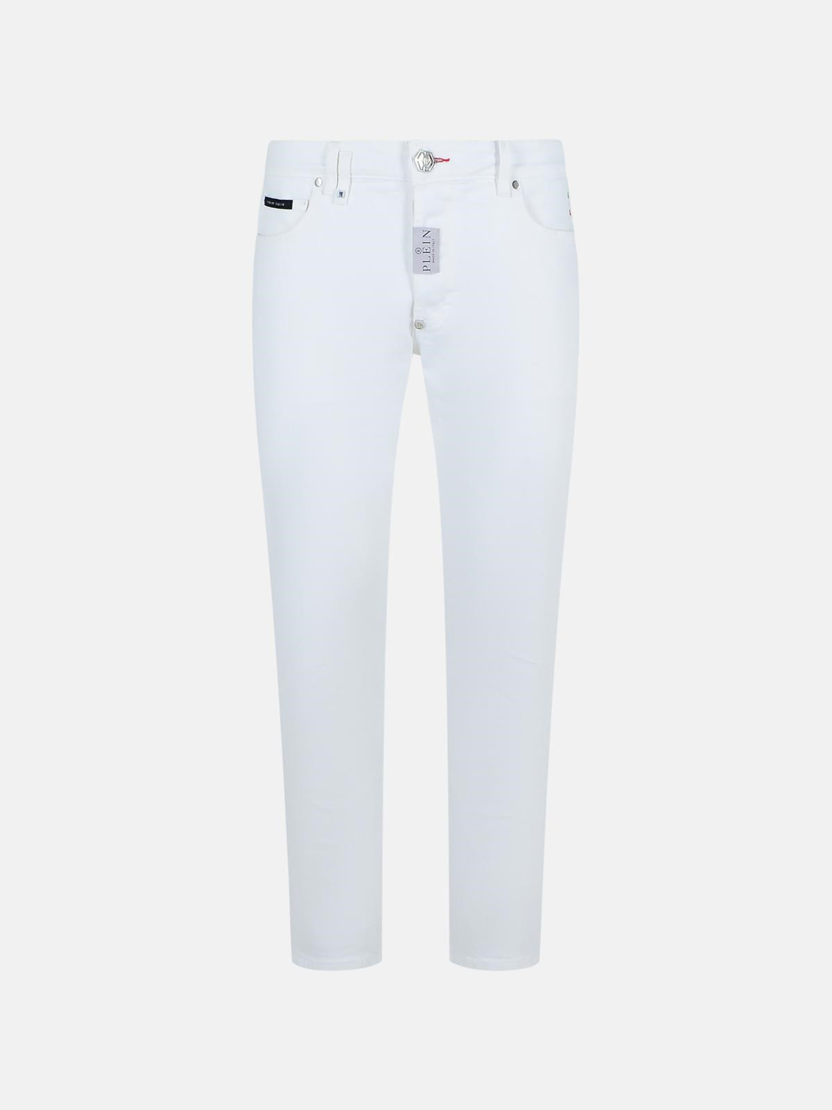 'SKINNY' WHITE COTTON JEANS - 1