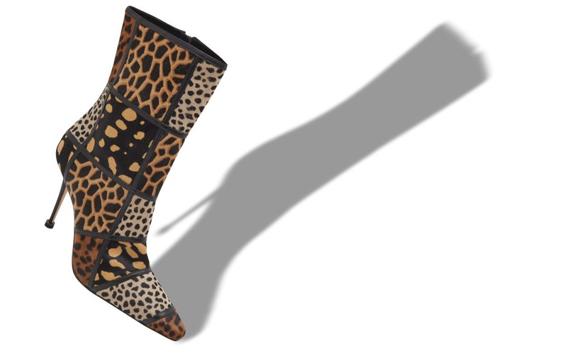 Manolo Blahnik Animal Print Calf Hair Ankle Boots outlook