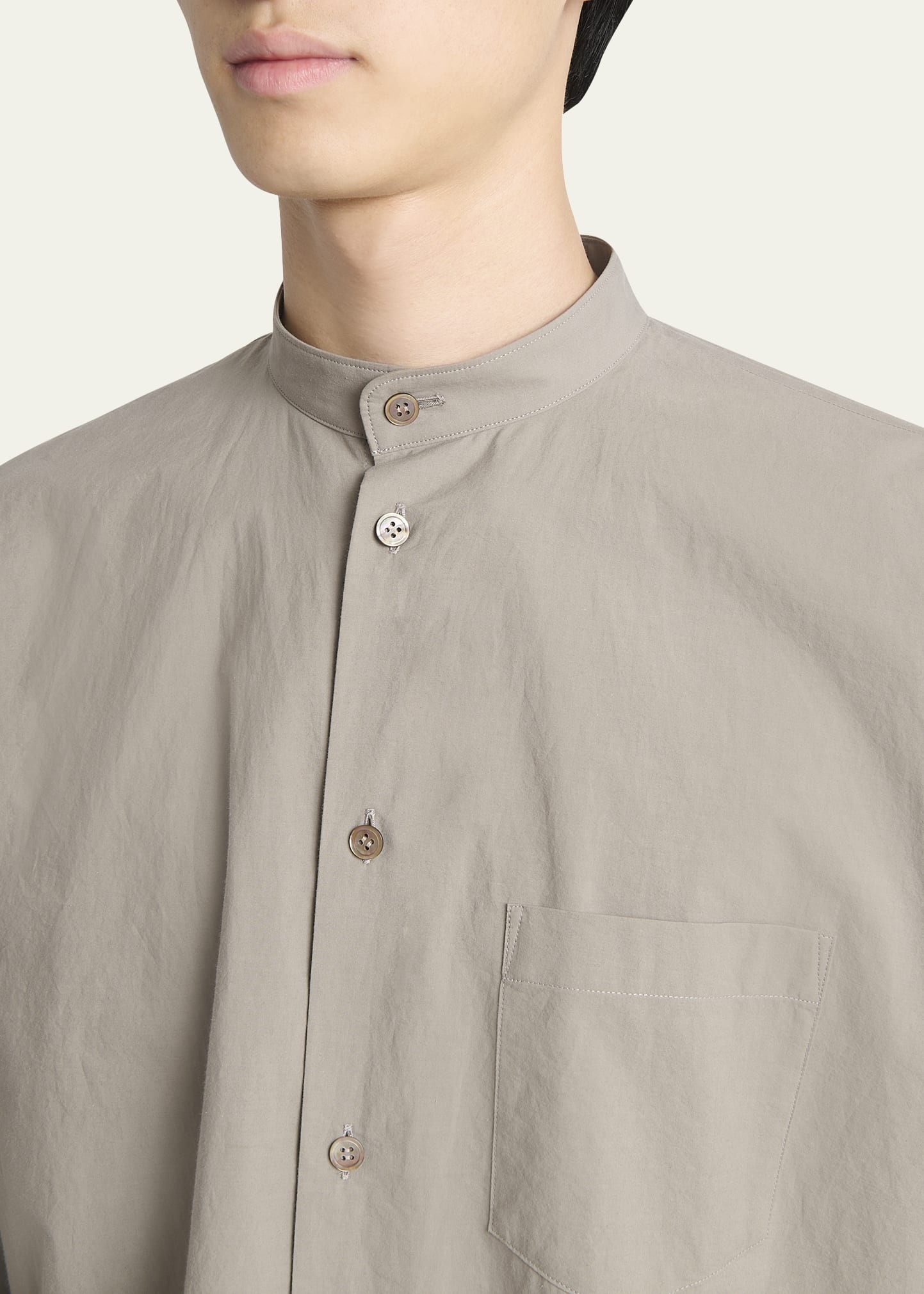 Men's Streamline Band-Collar Sport Shirt - 5