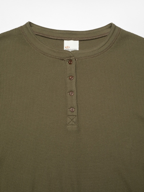 Mira Henley Waffle Olive - 2