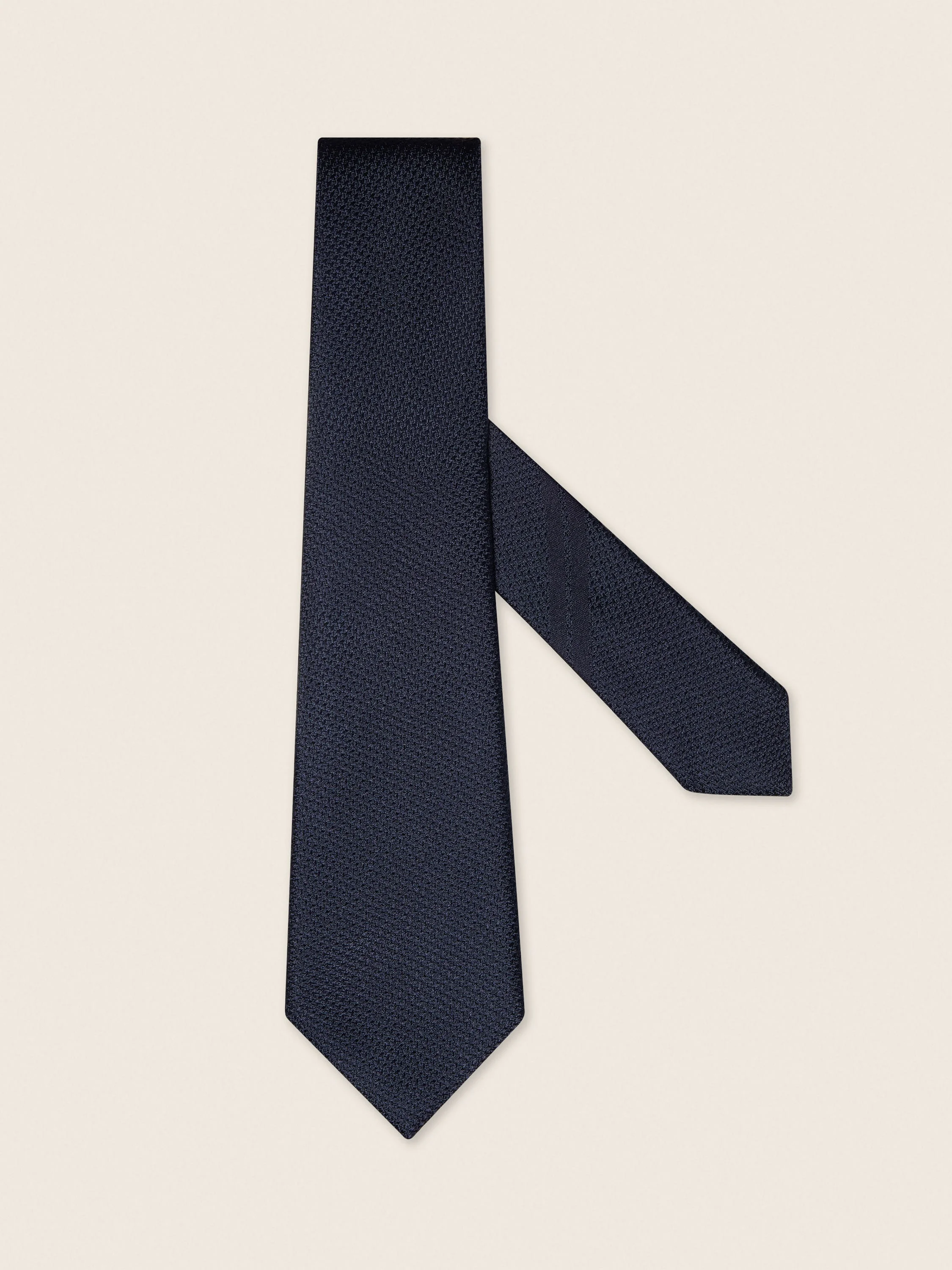 NAVY BLUE SILK TIE - 1