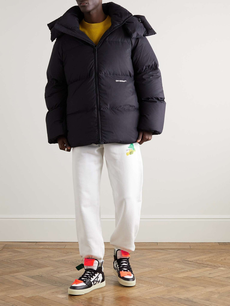 Off-White 3.0 Off-Court Leather and Canvas High-Top Sneakers outlook