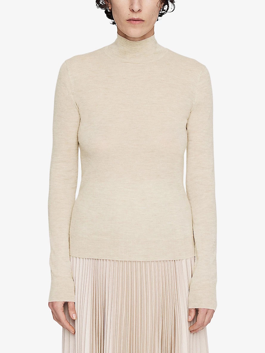 High-neck long-sleeved cashmere jumper - 3