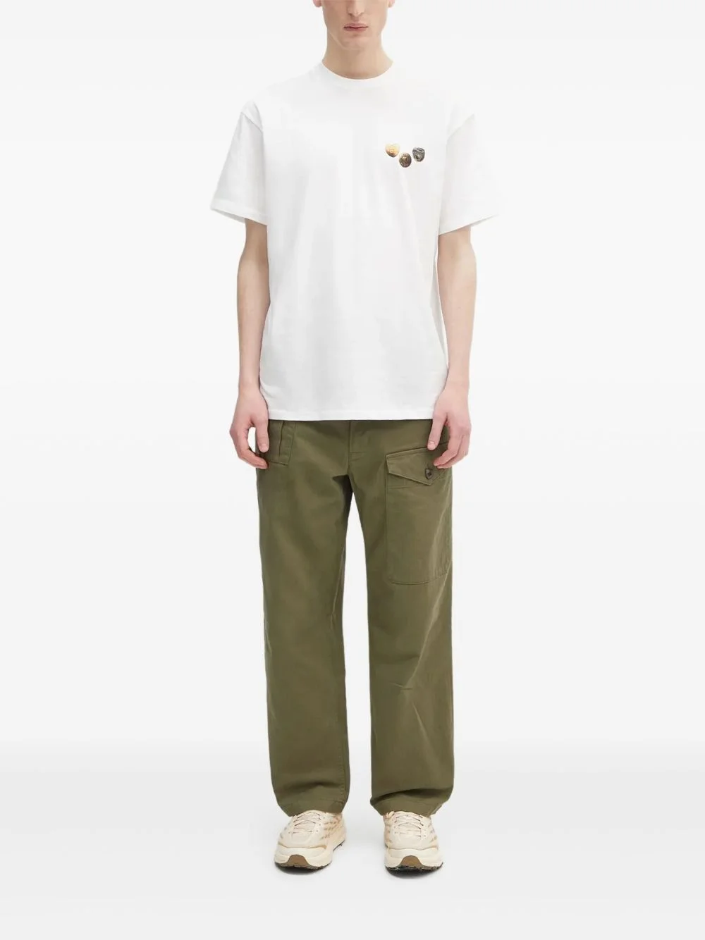 patch-pocket herringbone trousers - 1