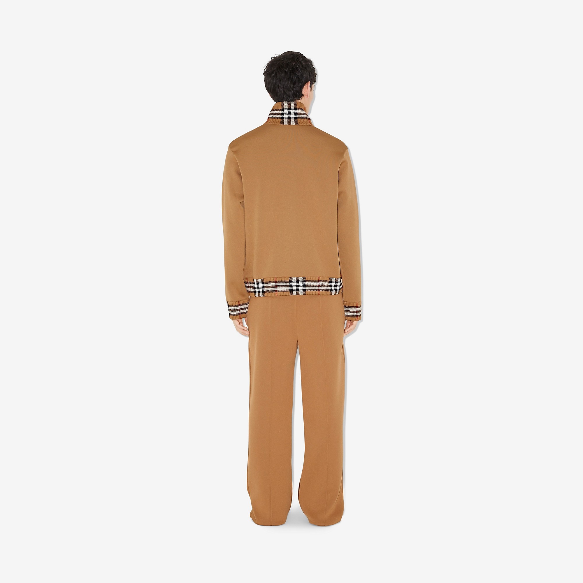 Check Trim Jersey Jogging Pants - 4