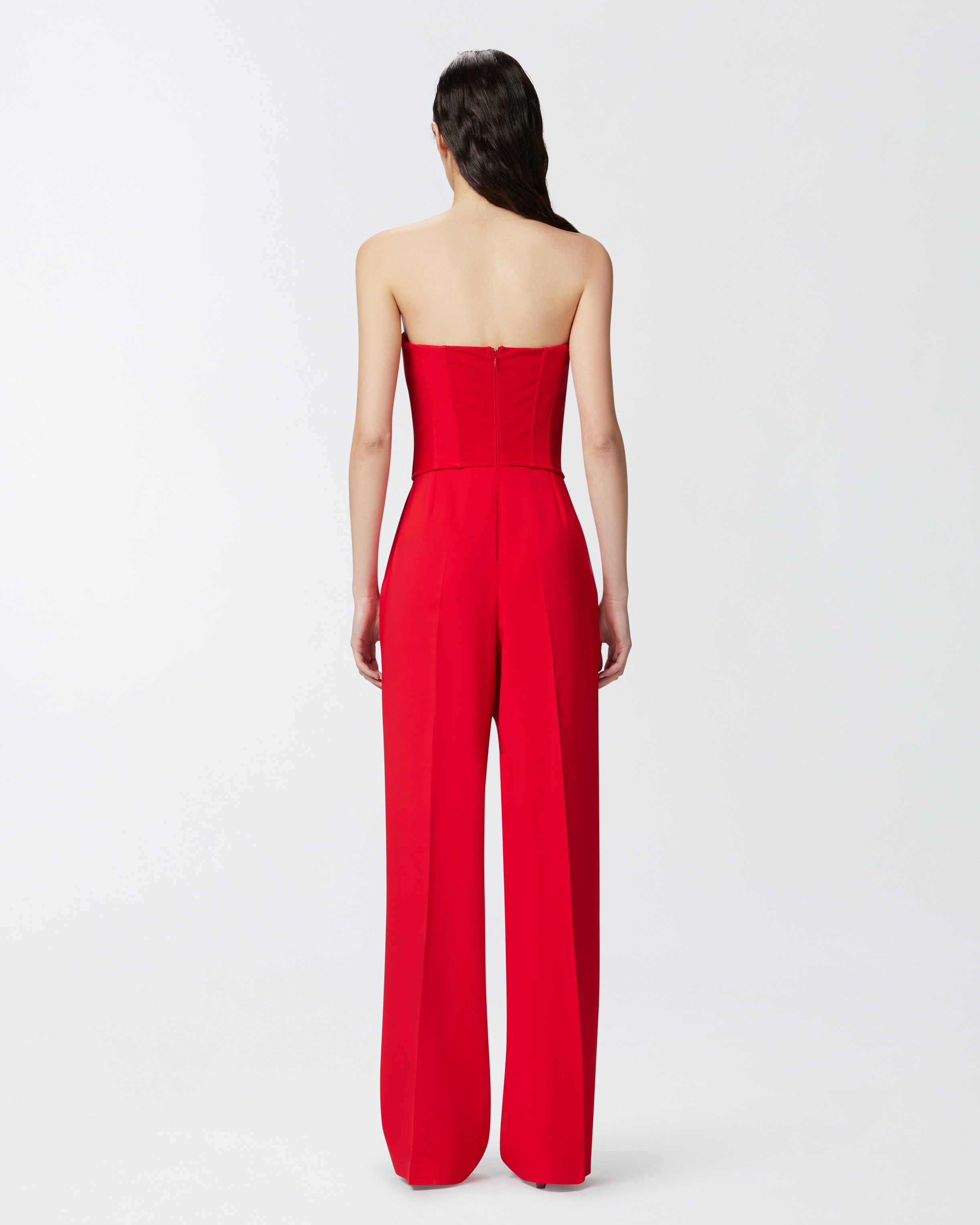 ELEGANT BUSTIER JUMPSUIT WITH WIDE-LEG TROUSERS - 4