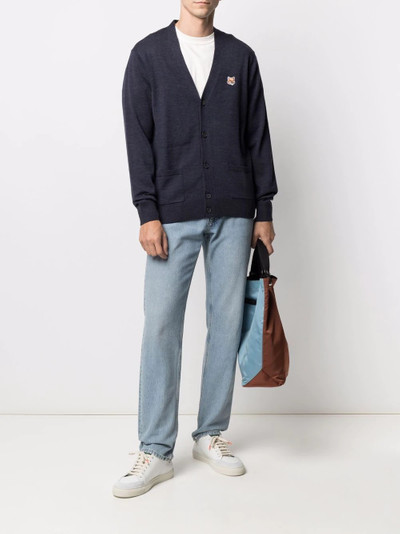 Maison Kitsuné embroidered-logo wool cardigan outlook