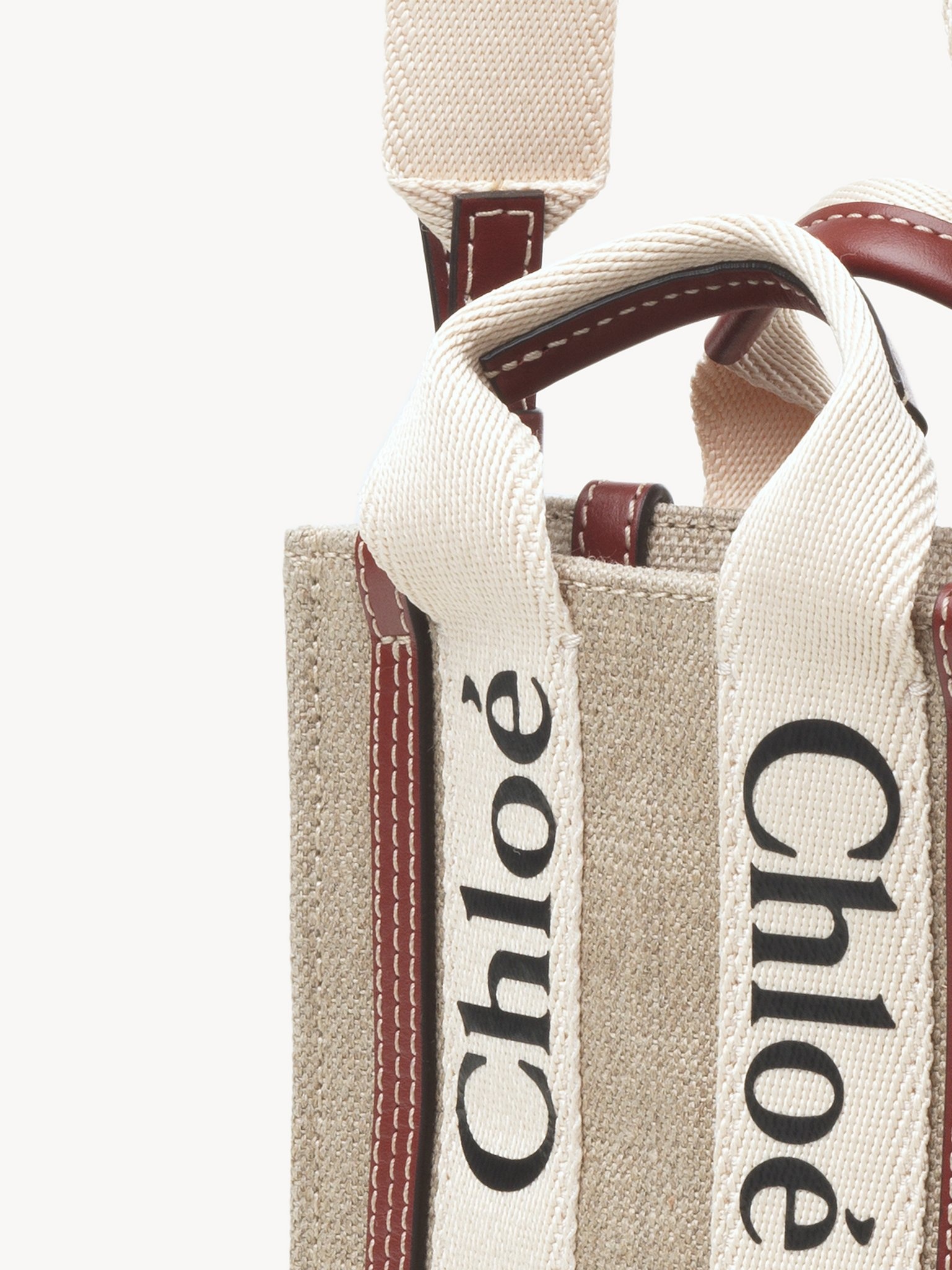 MINI WOODY NORTH SOUTH TOTE BAG IN LINEN - 6