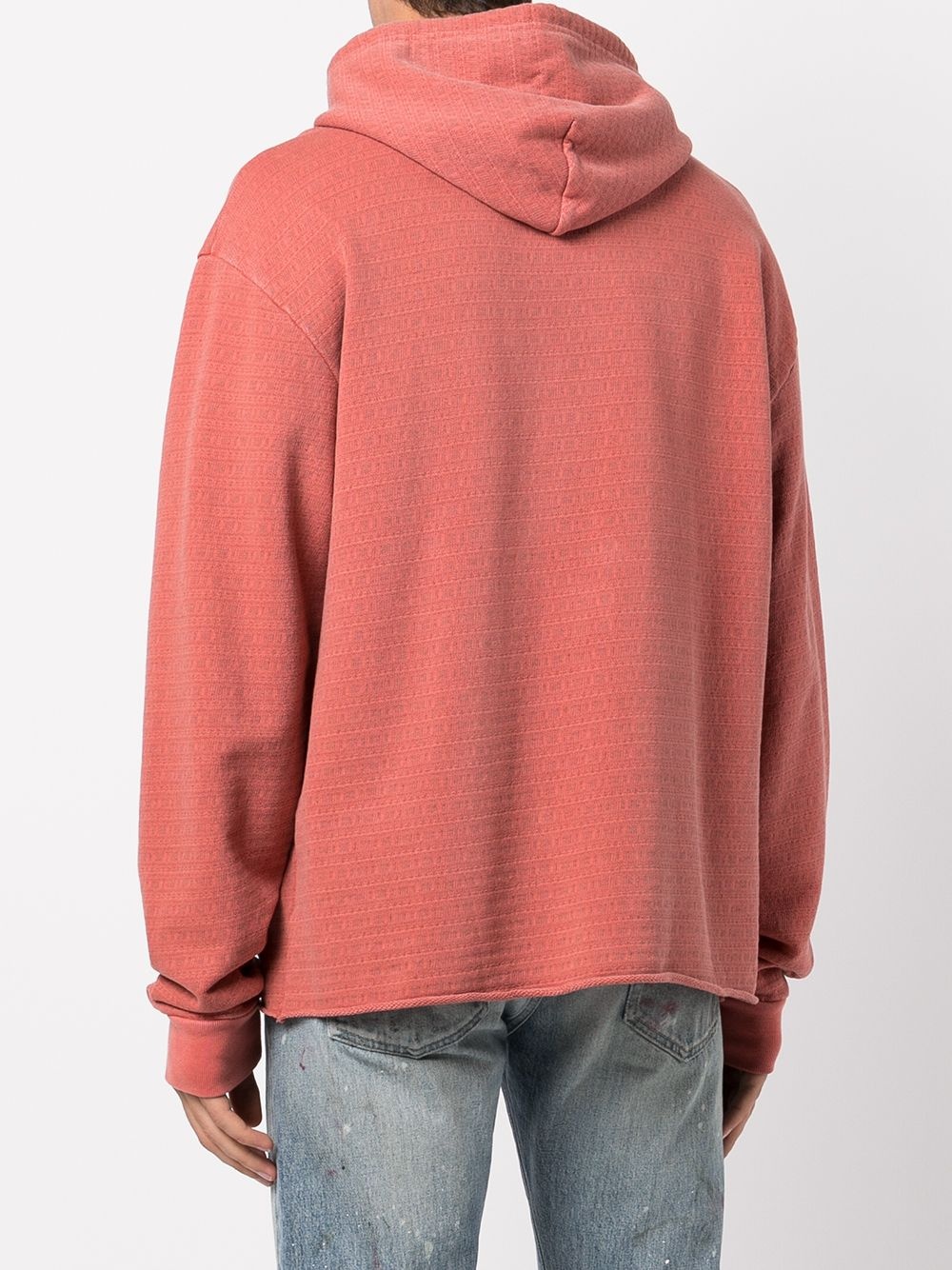 raw edge jacquard Terry hoodie - 4