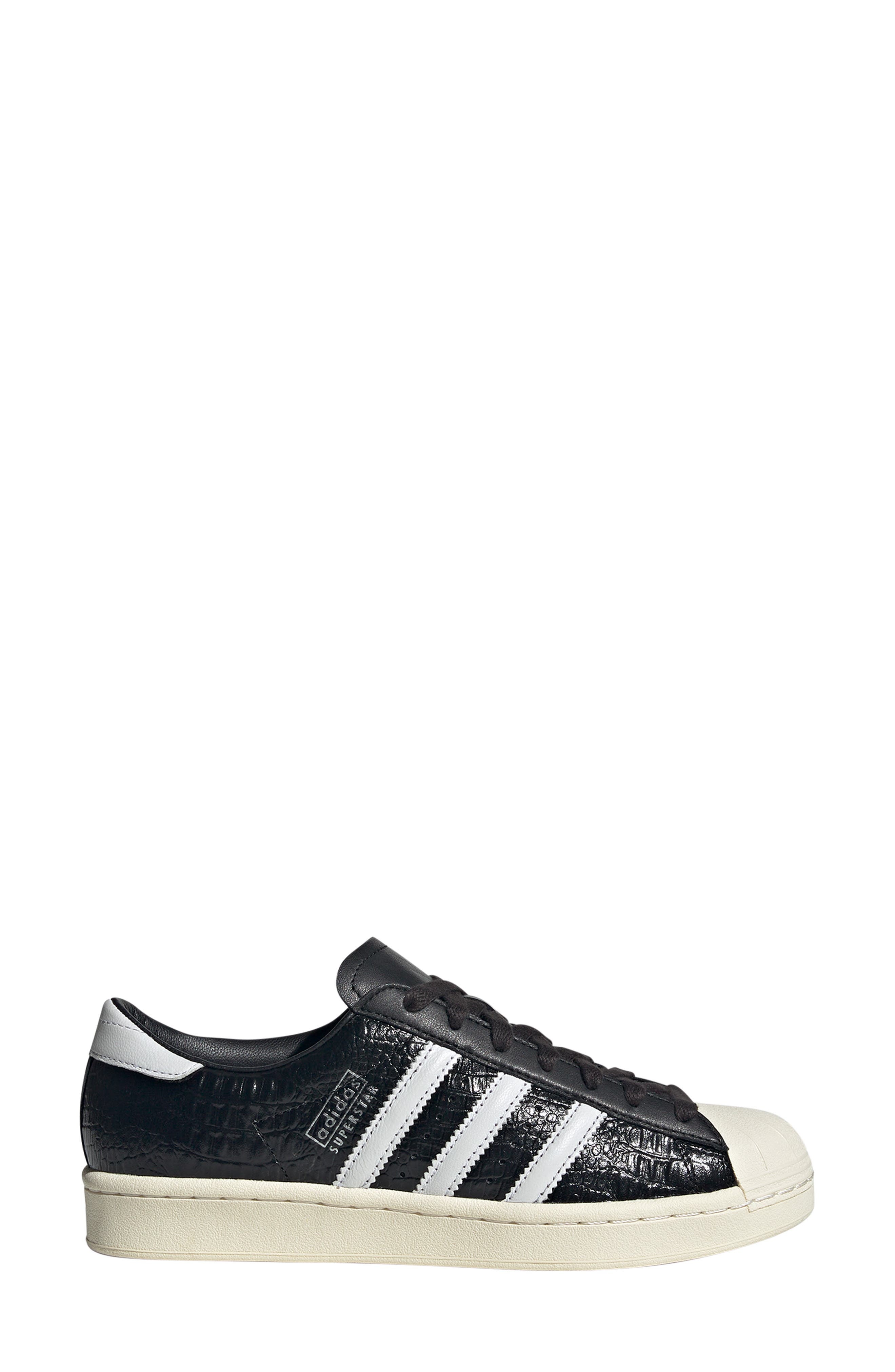 adidas Superstar Embossed Sneaker in Black/White/Cream White at Nordstrom - 3
