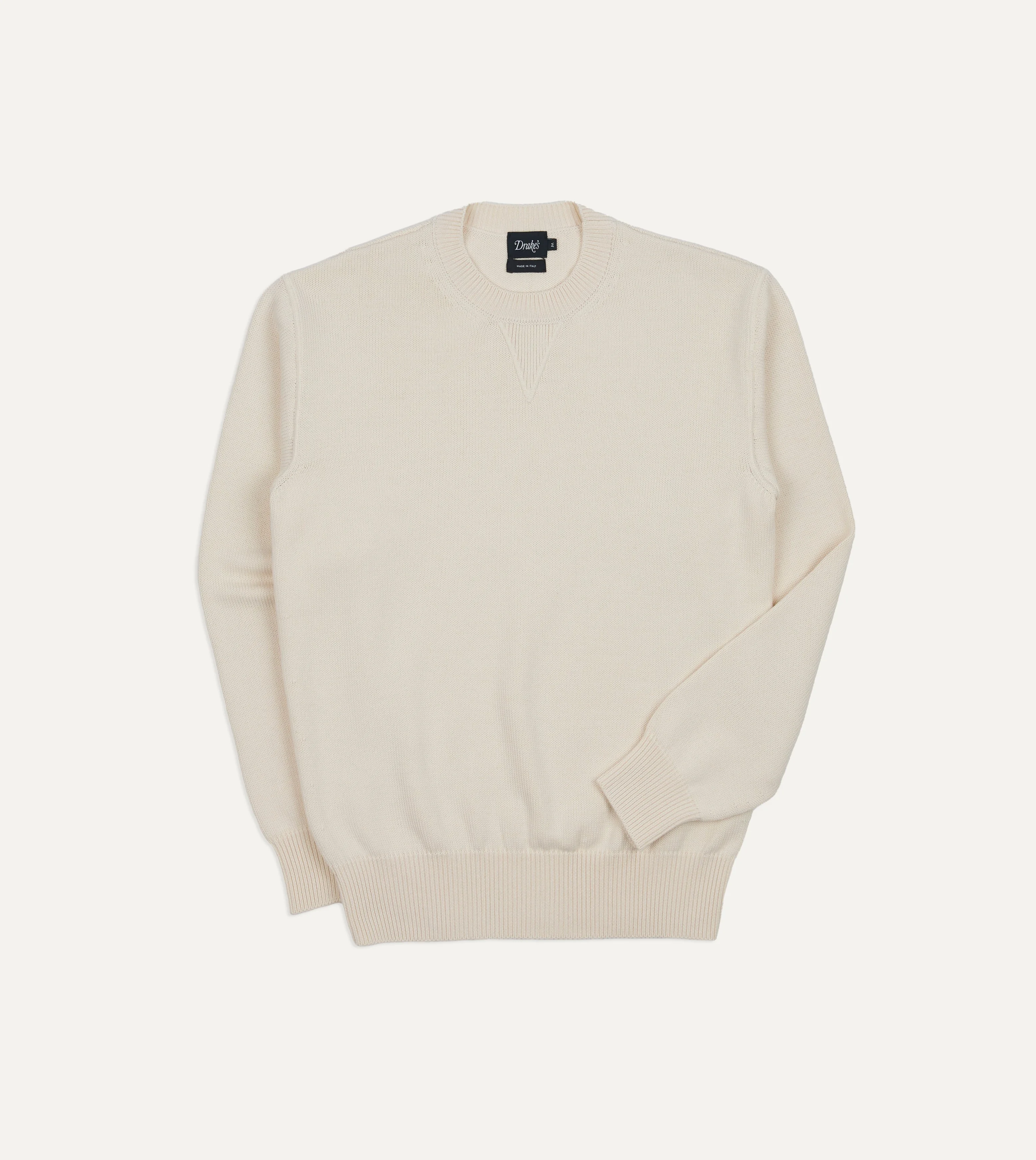 Ecru Wool-Cotton Knit Sweatshirt - 1