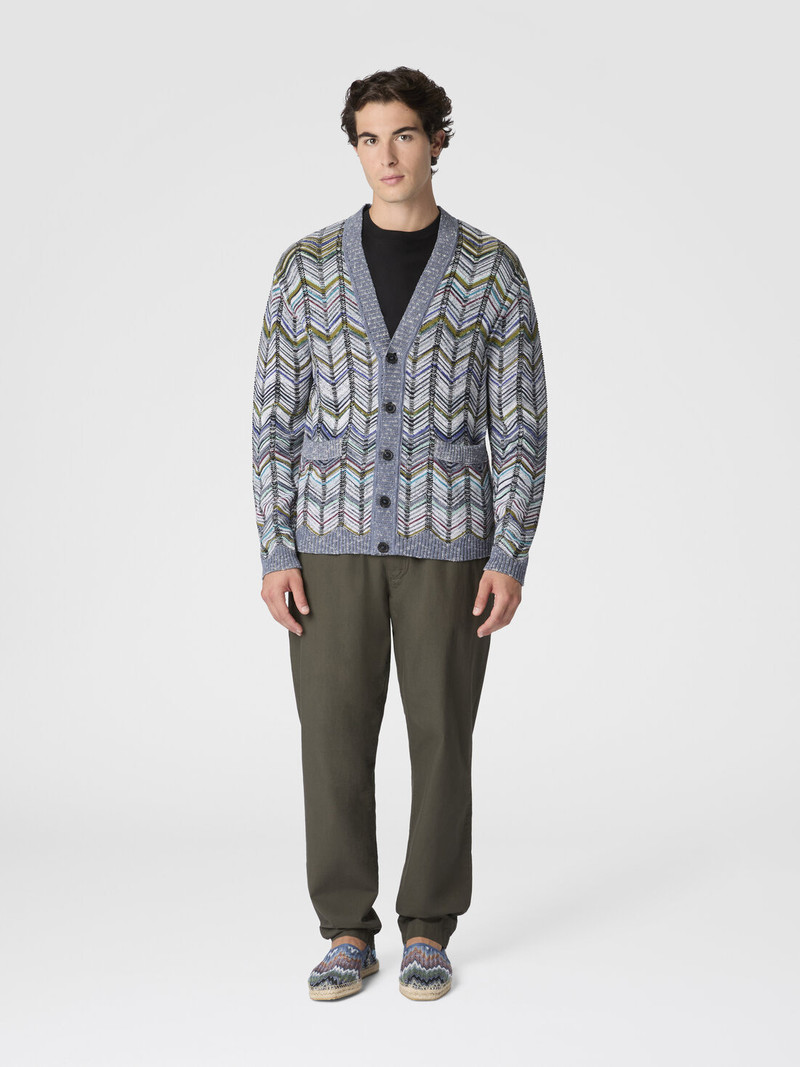 Missoni Cotton chevron cardigan with pockets outlook