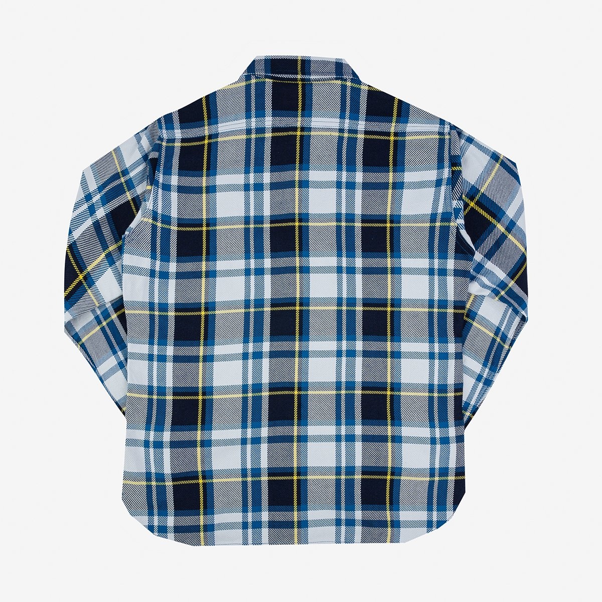 IHSH-382-BLU 9oz Selvedge American Check Work Shirt - Blue - 6