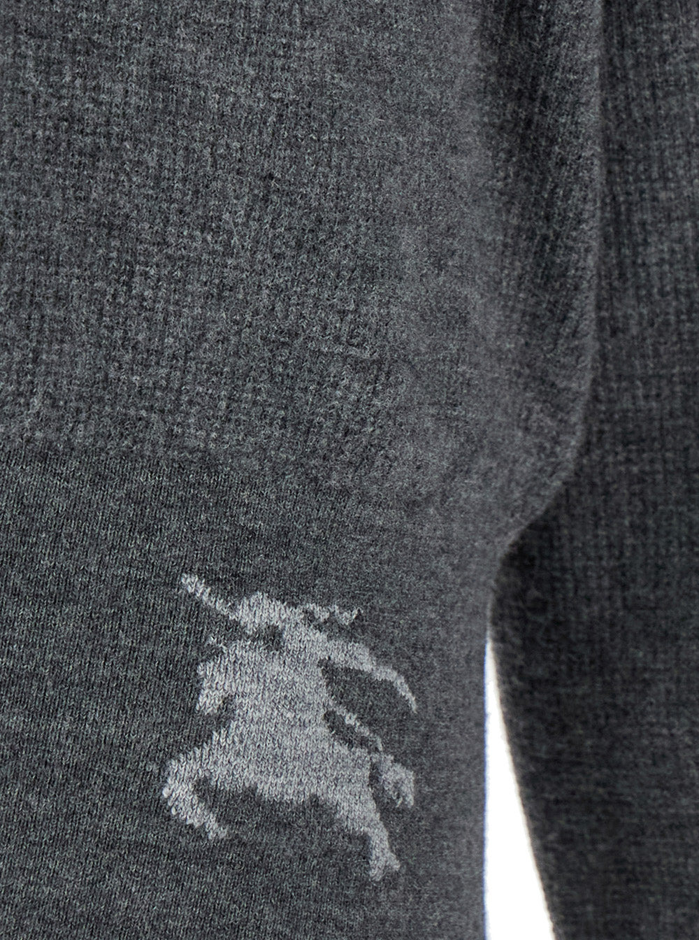Burberry Men Grey Crewneck Sweater With Ekd Logo Detail On The Hem In Wool Man - 3