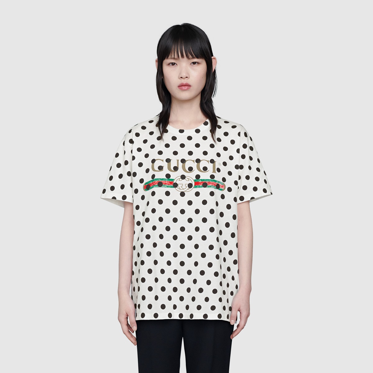 Gucci logo polka dot print T-shirt - 3