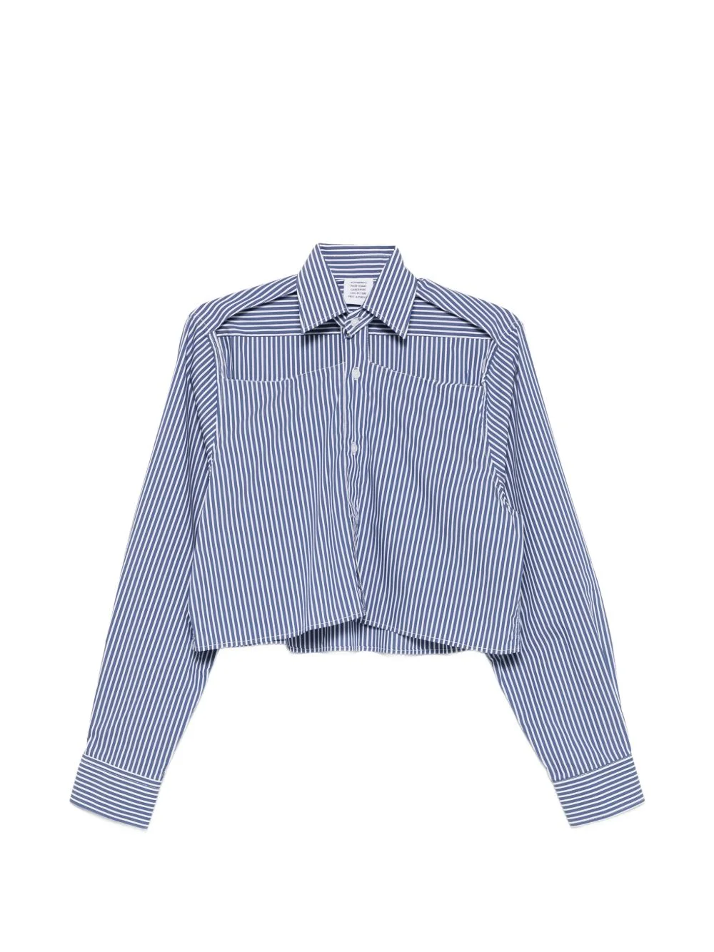 striped cropped shirt - 1