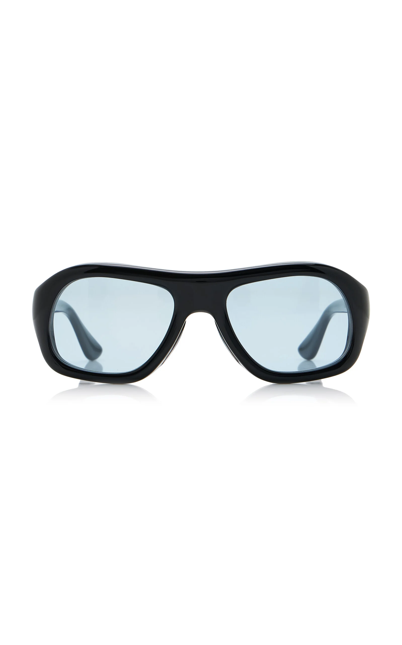 Gray Aviator-Frame Acetate Sunglasses black - 1