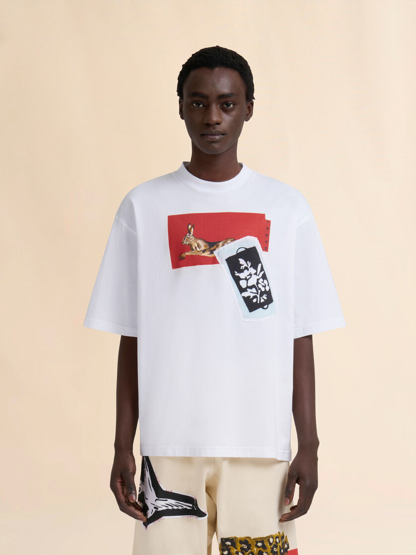 WHITE COTTON T-SHIRT - 2