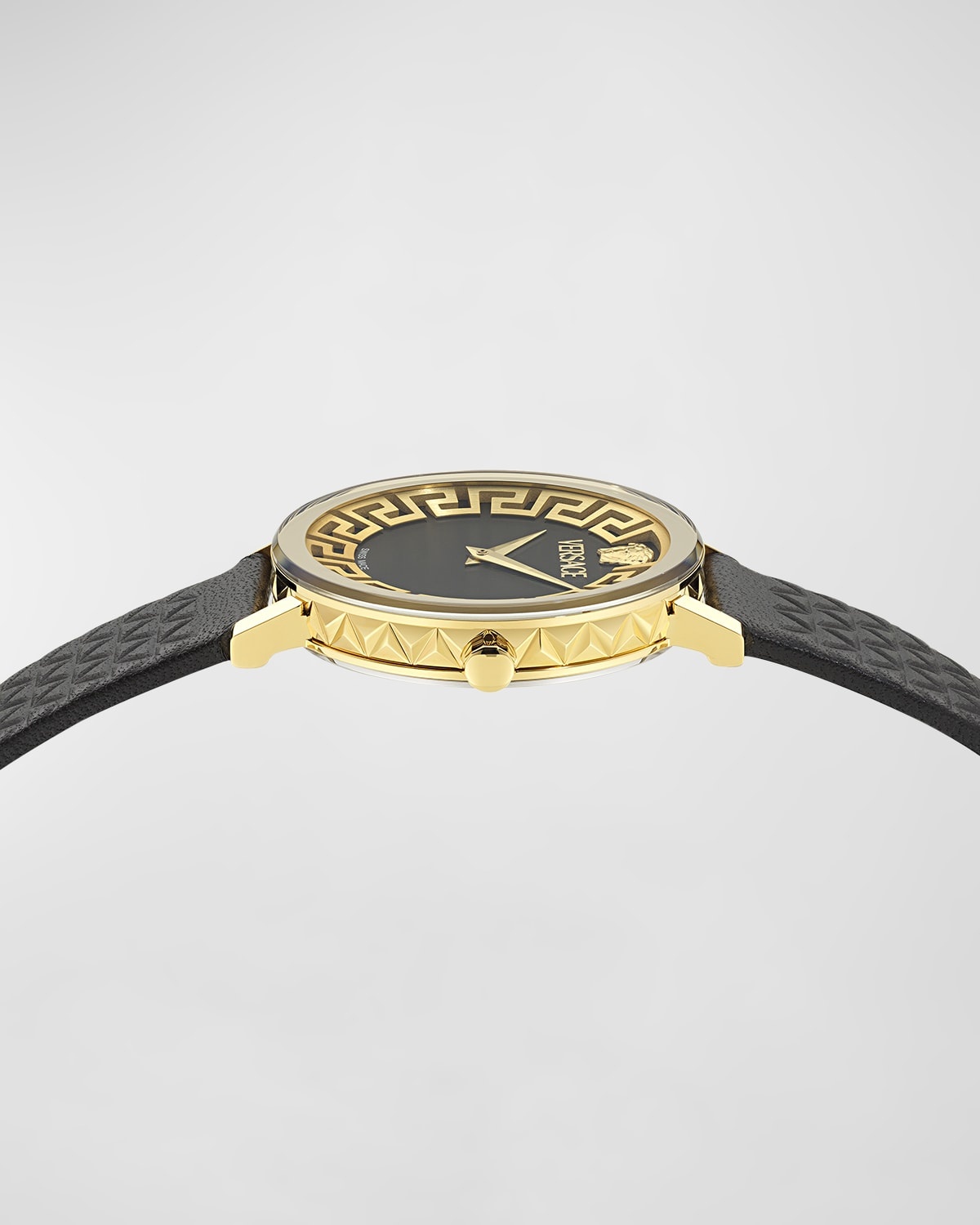 35mm Daedalus Watch with Leather Strap, Gold/Black - 3