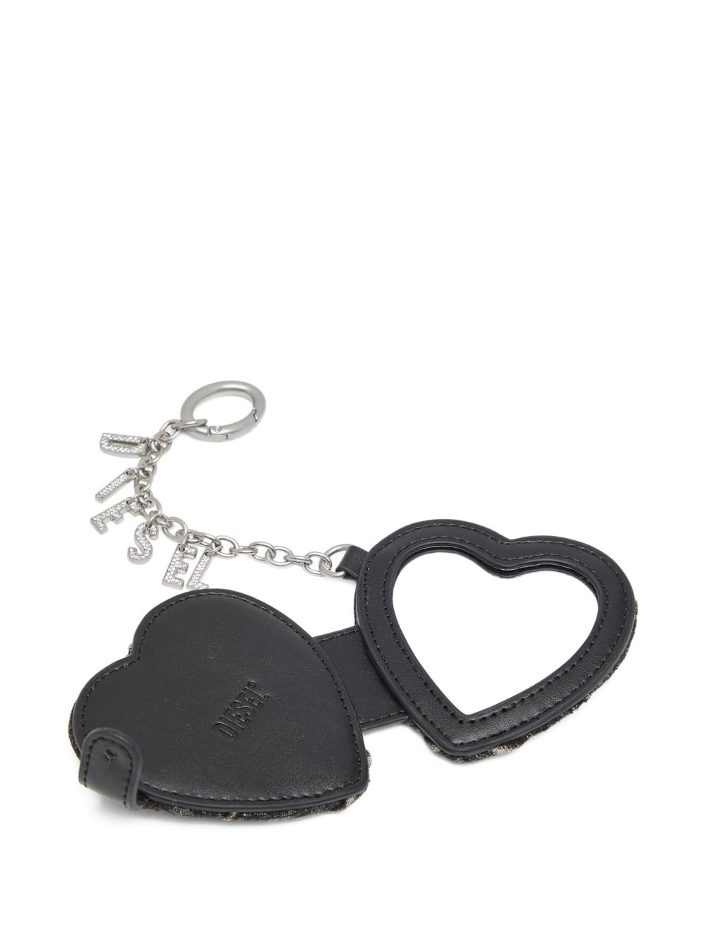 heart-shaped denim keychain - 3