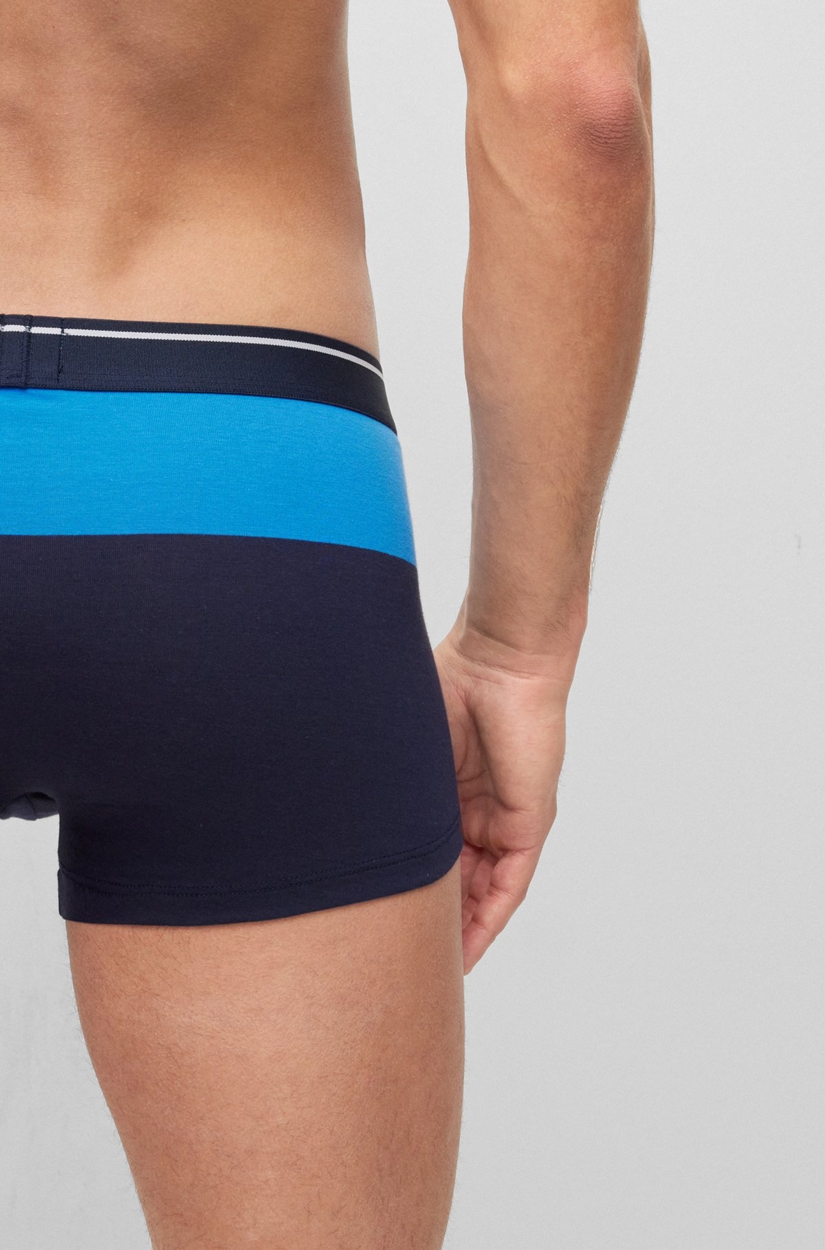 COTTON-BLEND TRUNKS WITH COLOR-BLOCKING - 5