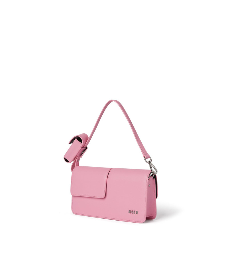 Double flap baguette bag with metallic logo 3