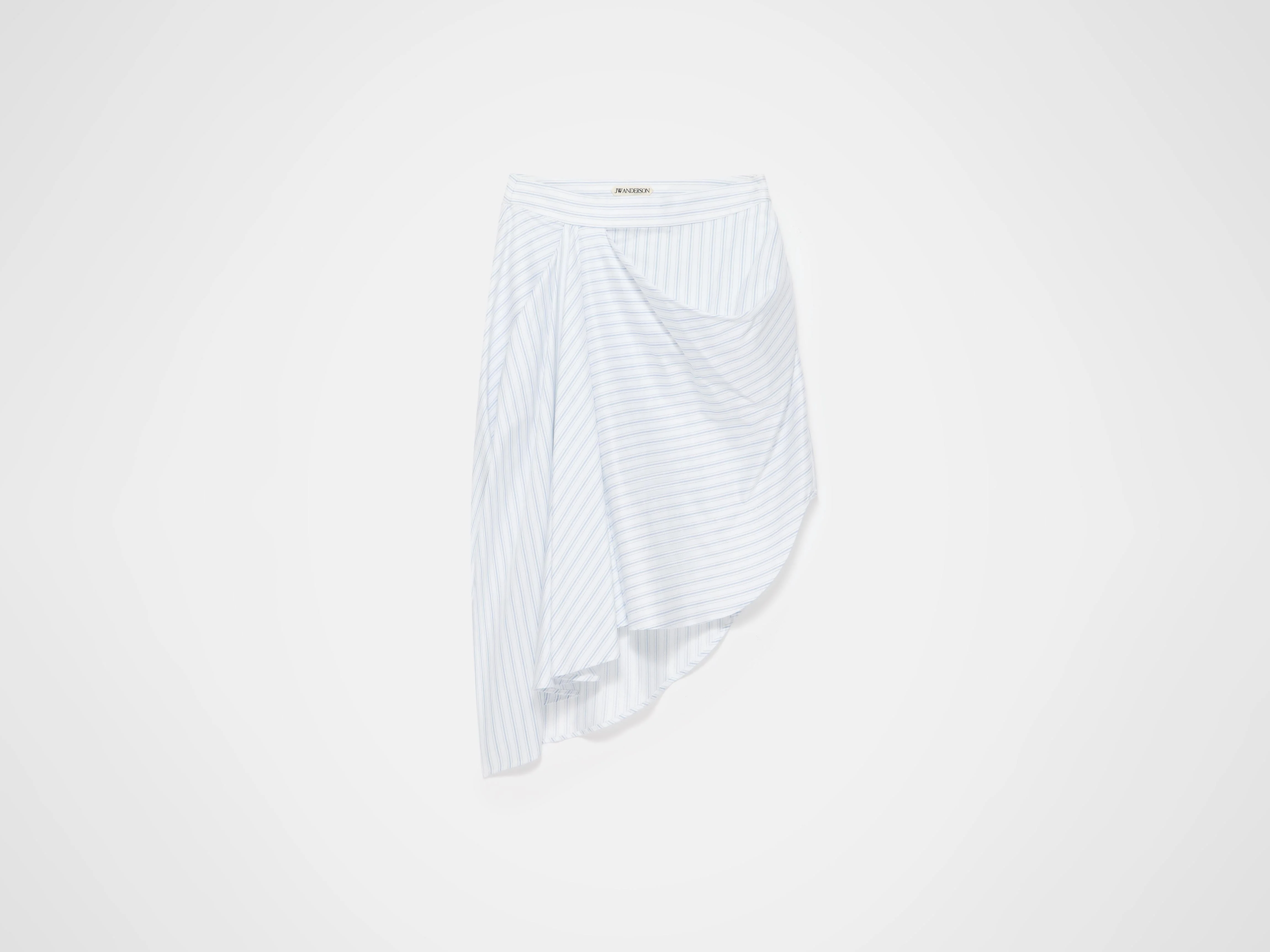 ASYMMETRIC DRAPED SKIRT IN WHITE & BLUE - 1