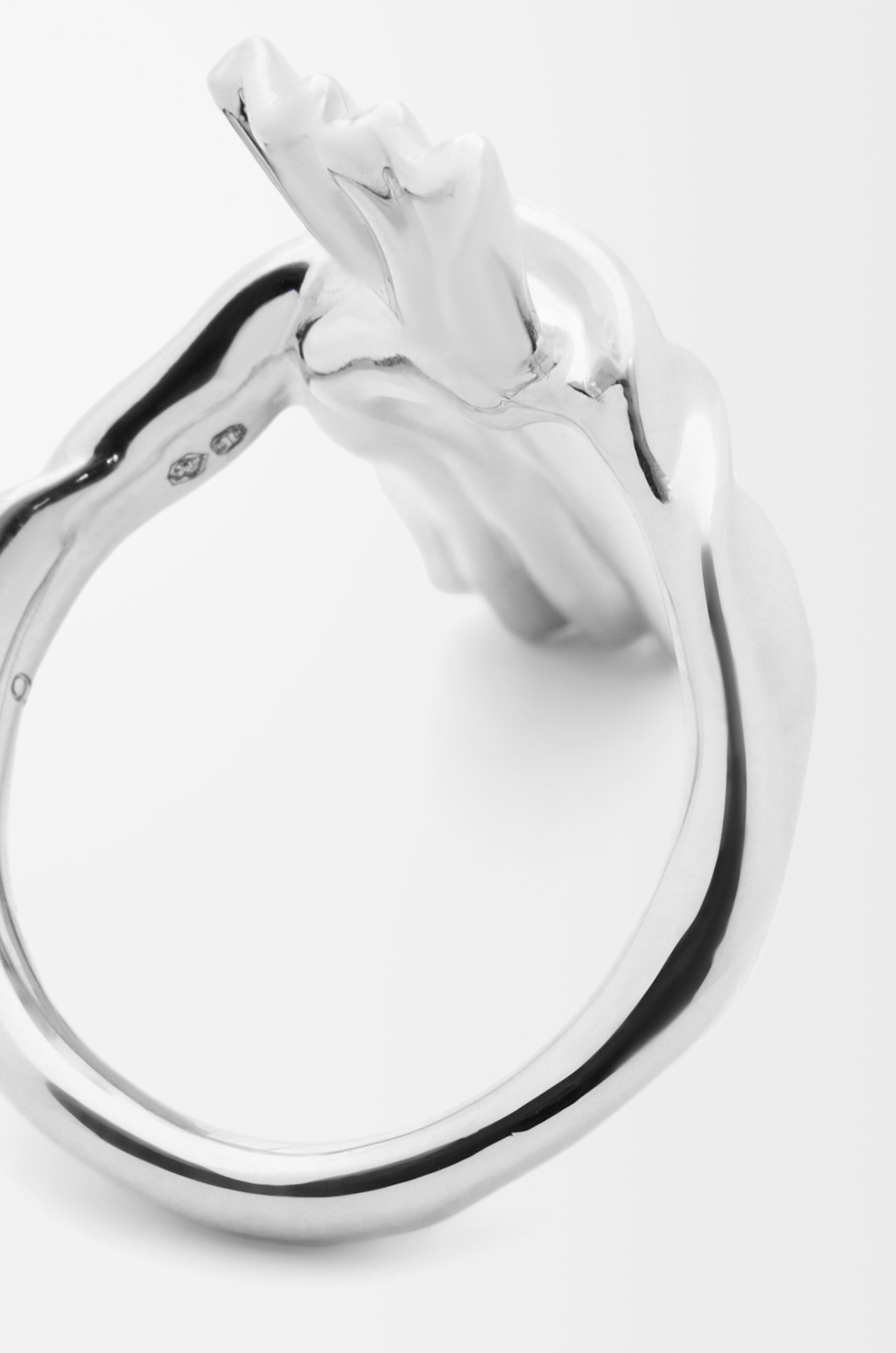 Knuckle Not ring in white gold - 7