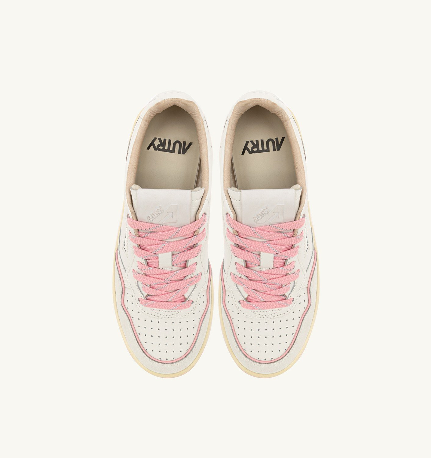 GOLF LOW SNEAKERS IN WHITE AND CORAL BLUSH LEATHER - 5
