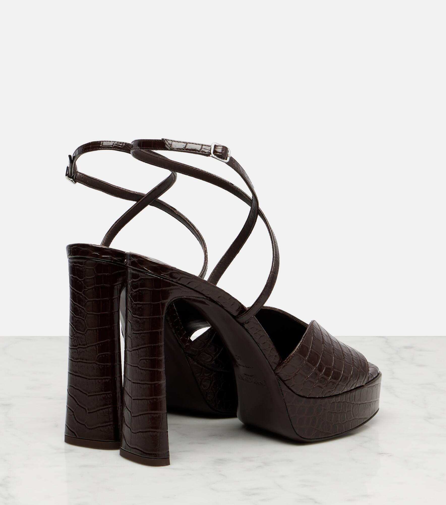 Karli 125 croc-effect platform sandals - 2