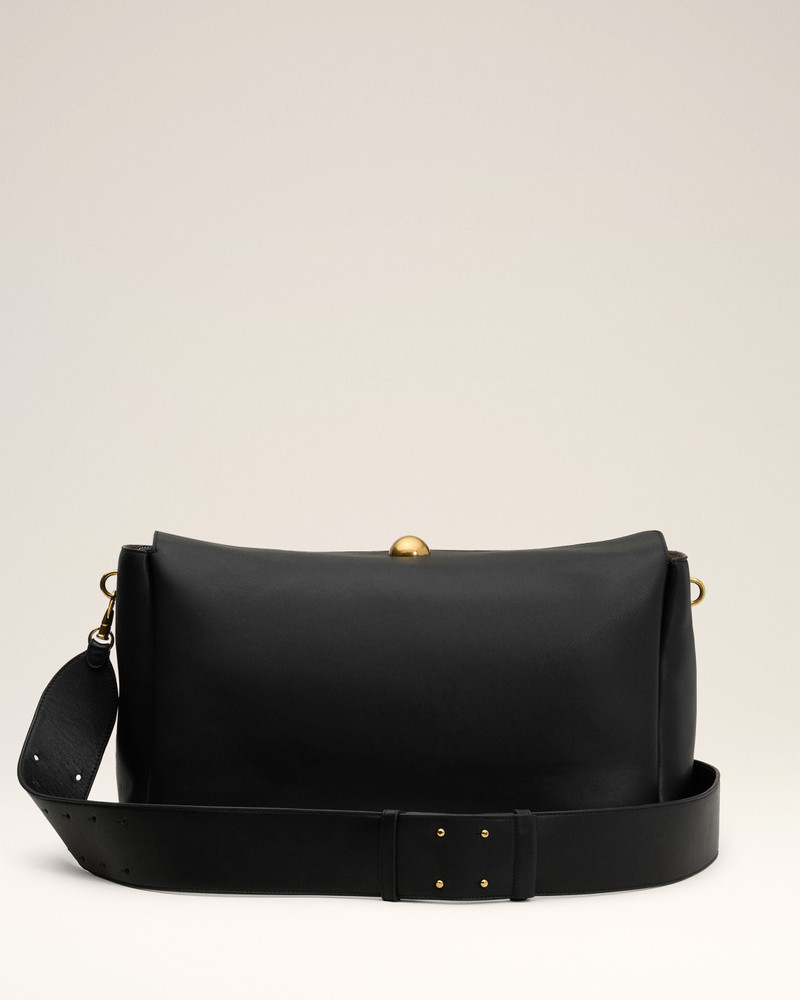 BLACK LEATHER LARGE CARROUSEL BAG 4