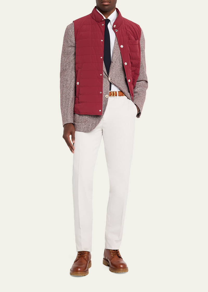 Brunello Cucinelli Men's Quilted Nylon Snap-Front Vest outlook