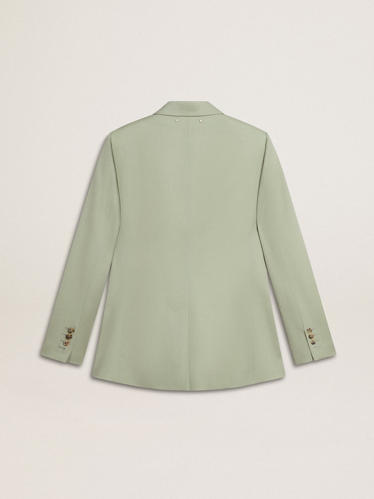 Women's blazer jacket in sage-green wool - 6