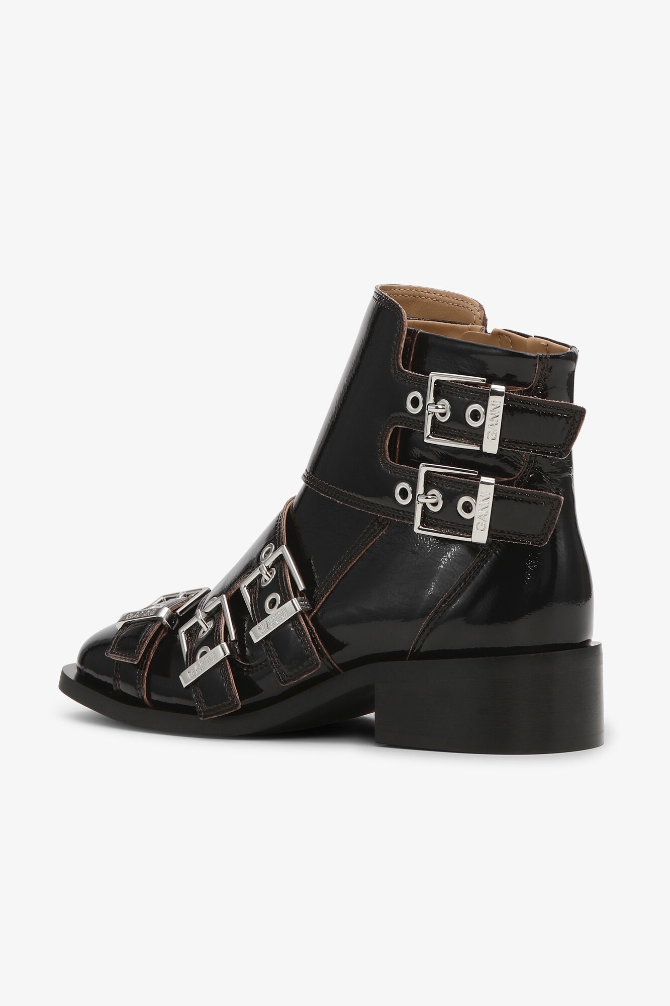 BLACK FEMININE BUCKLE NAPLACK BOOTS - 3