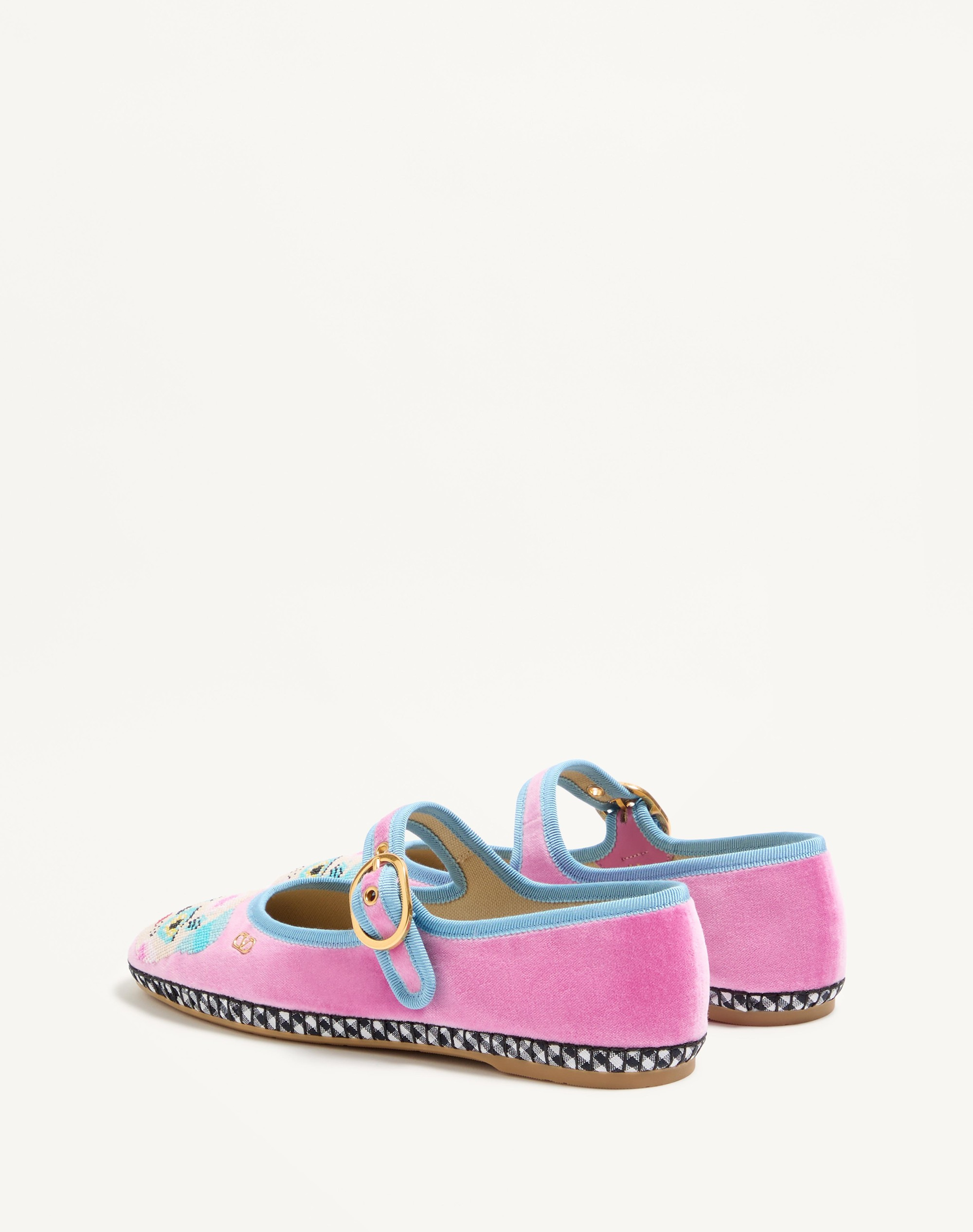 MARY-JANE ENDOUCE VELVET BALLERINA WITH LE CHAT DE LA MAISON EMBROIDERY - 4