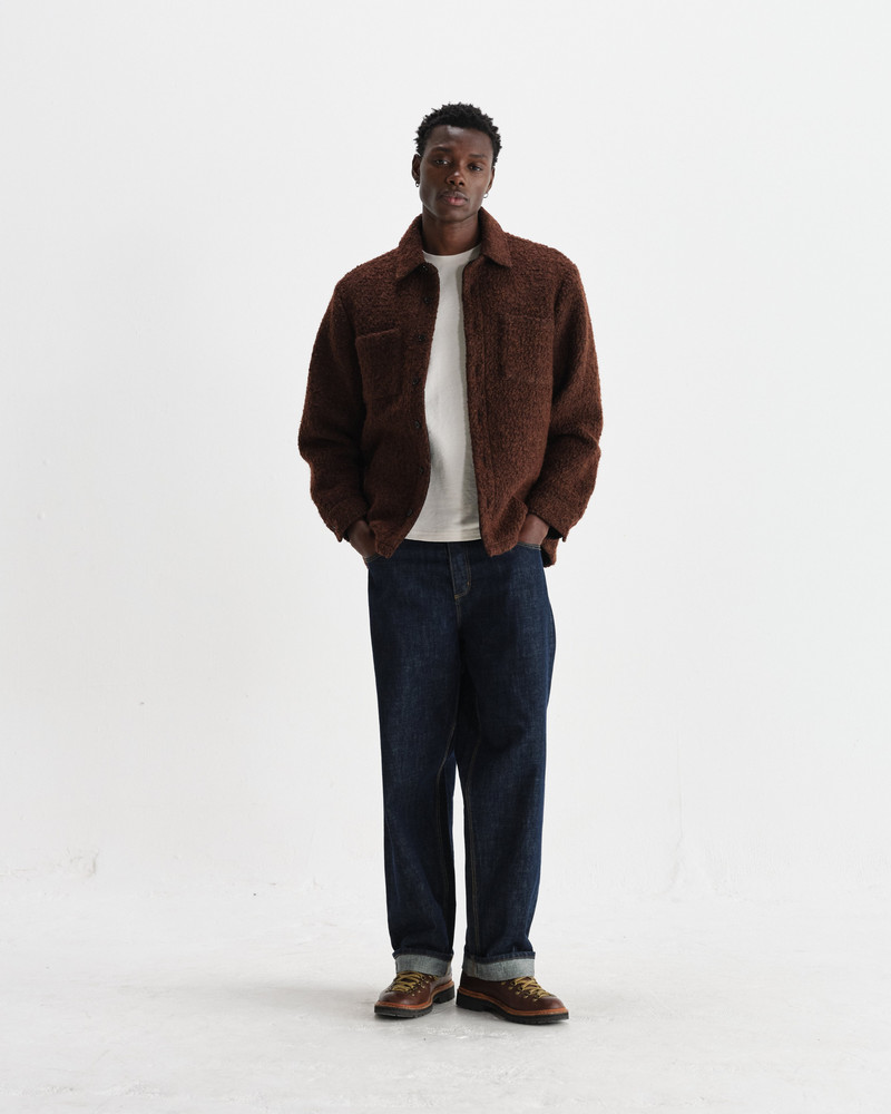 Mount - Brown Reversible Boucle Wool Overshirt 4