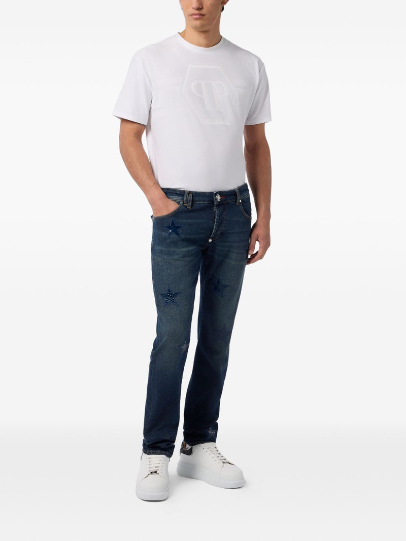 PHILIPP PLEIN star-patch straight jeans outlook