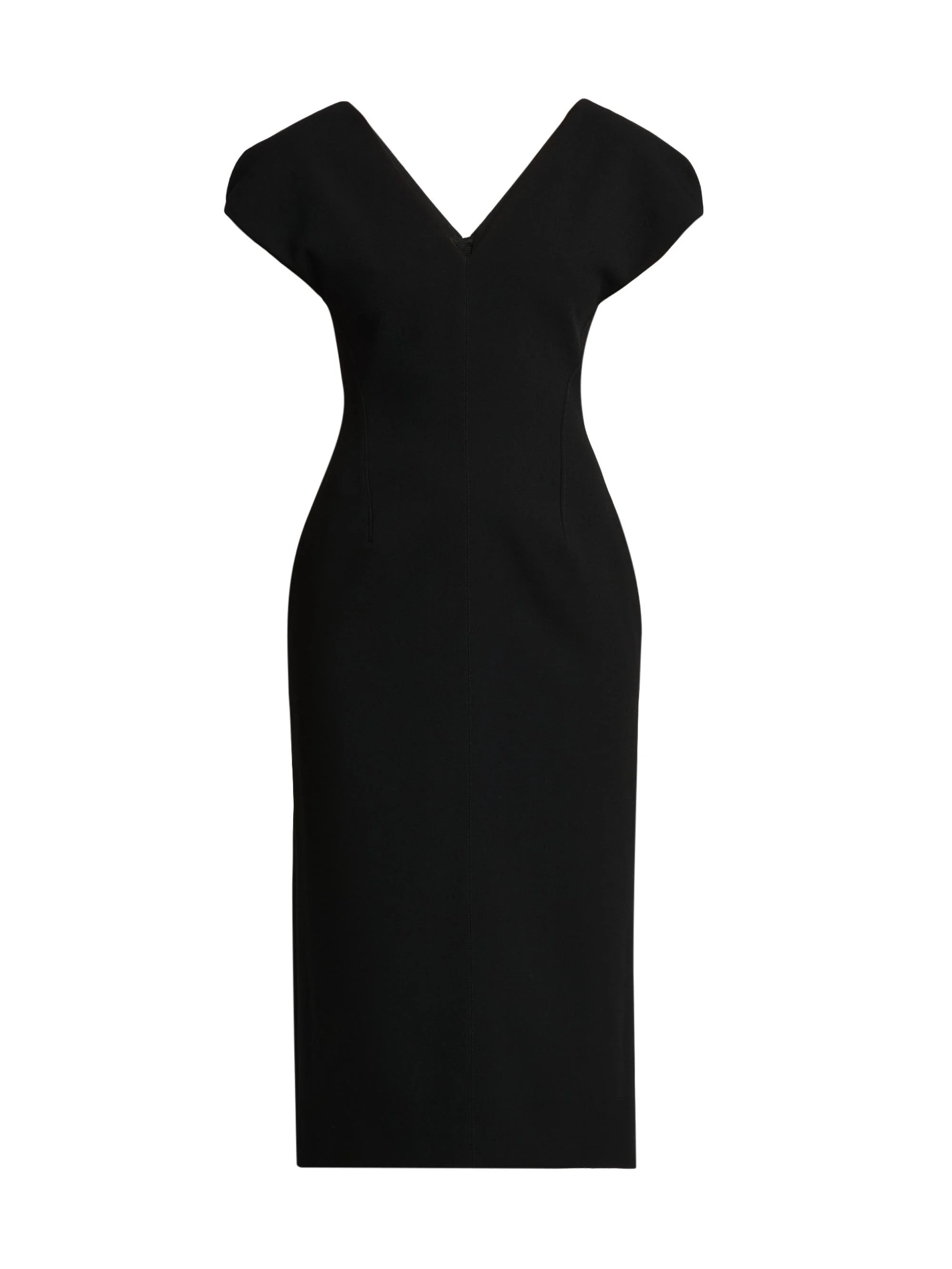 Women's Wool Sable Midi-Dress - Black - 1