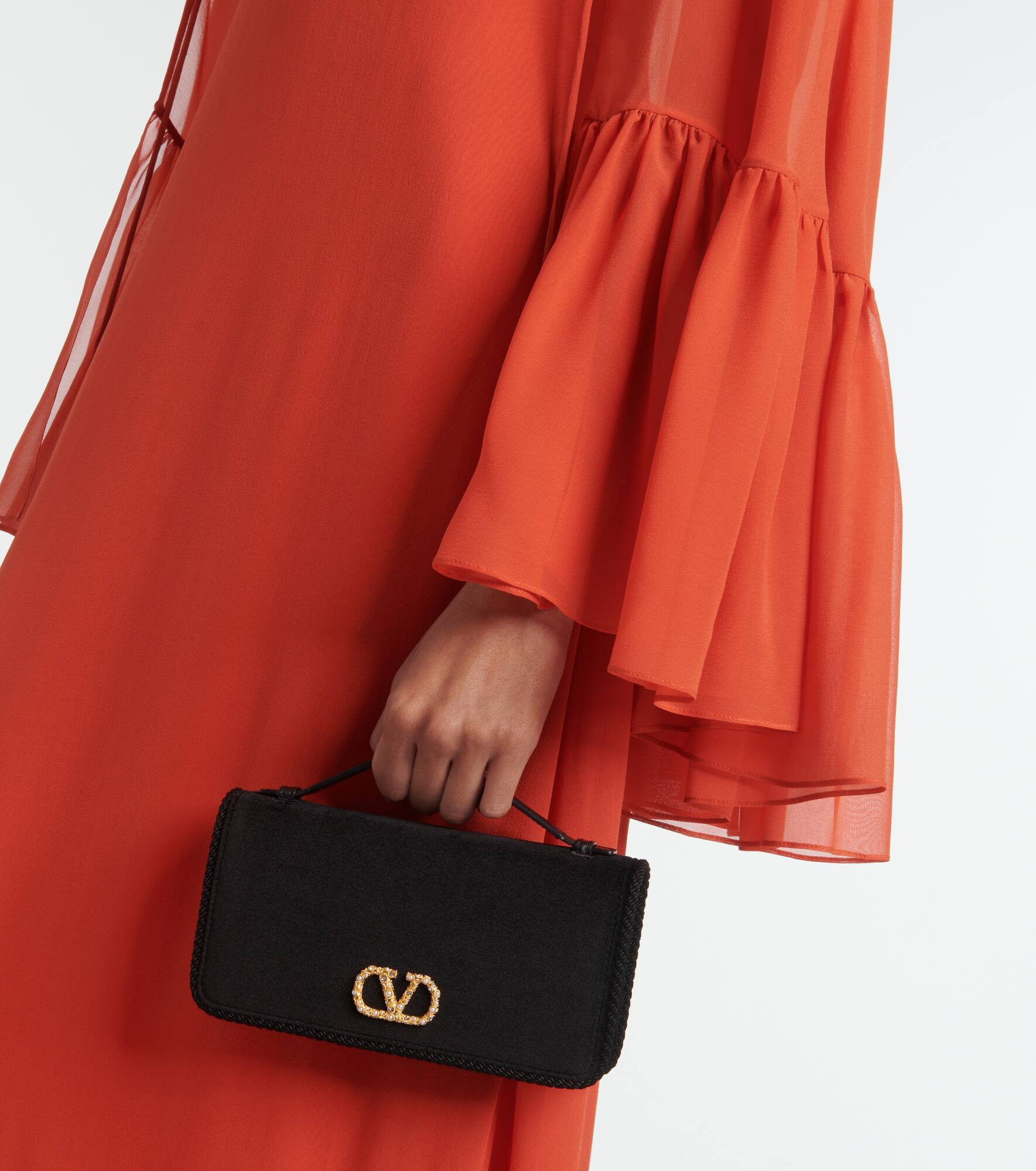VLogo Mini velvet crossbody bag - 7