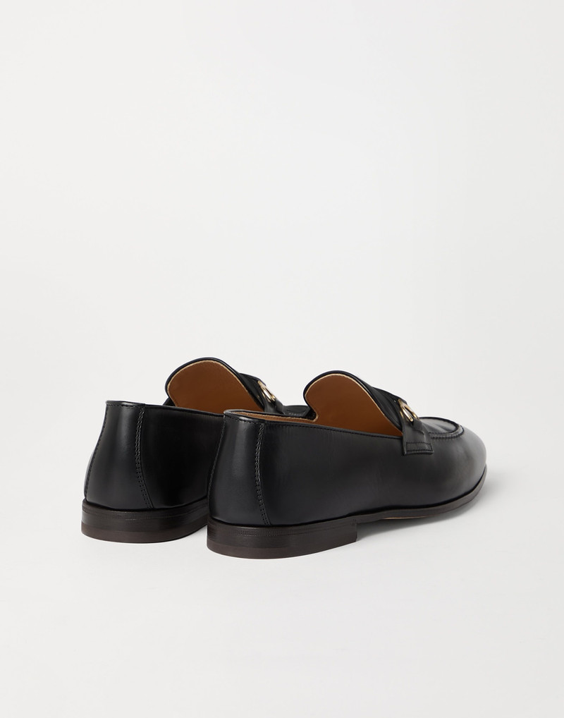 Brunello Cucinelli Soft waxed calfskin loafers with bit detail outlook