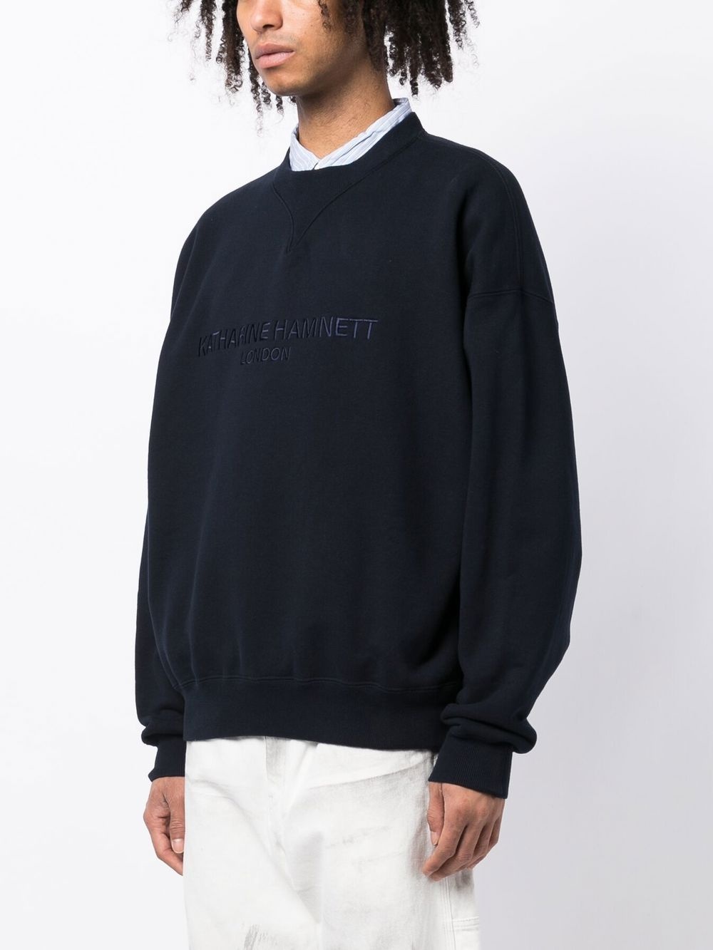 embroidered-logo cotton sweatshirt - 3