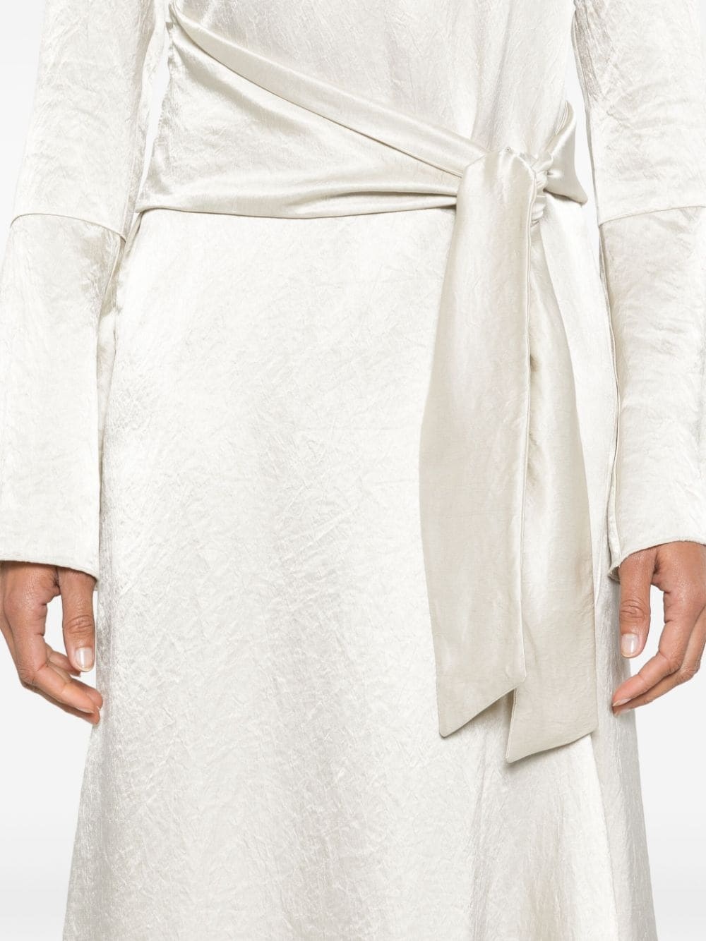 tied satin maxi dress - 5