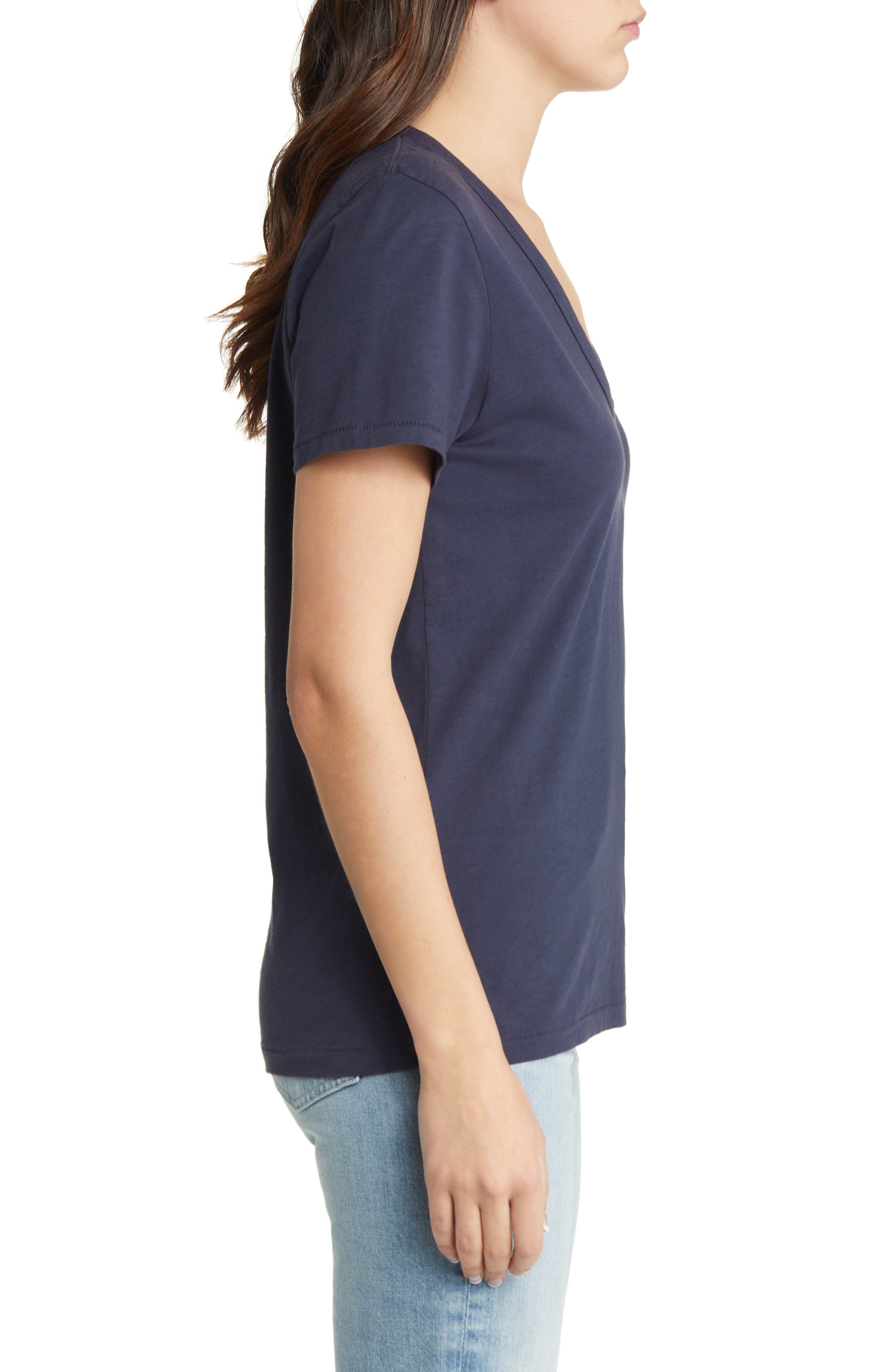 The Slub V-Neck Organic Pima Cotton T-Shirt - 3