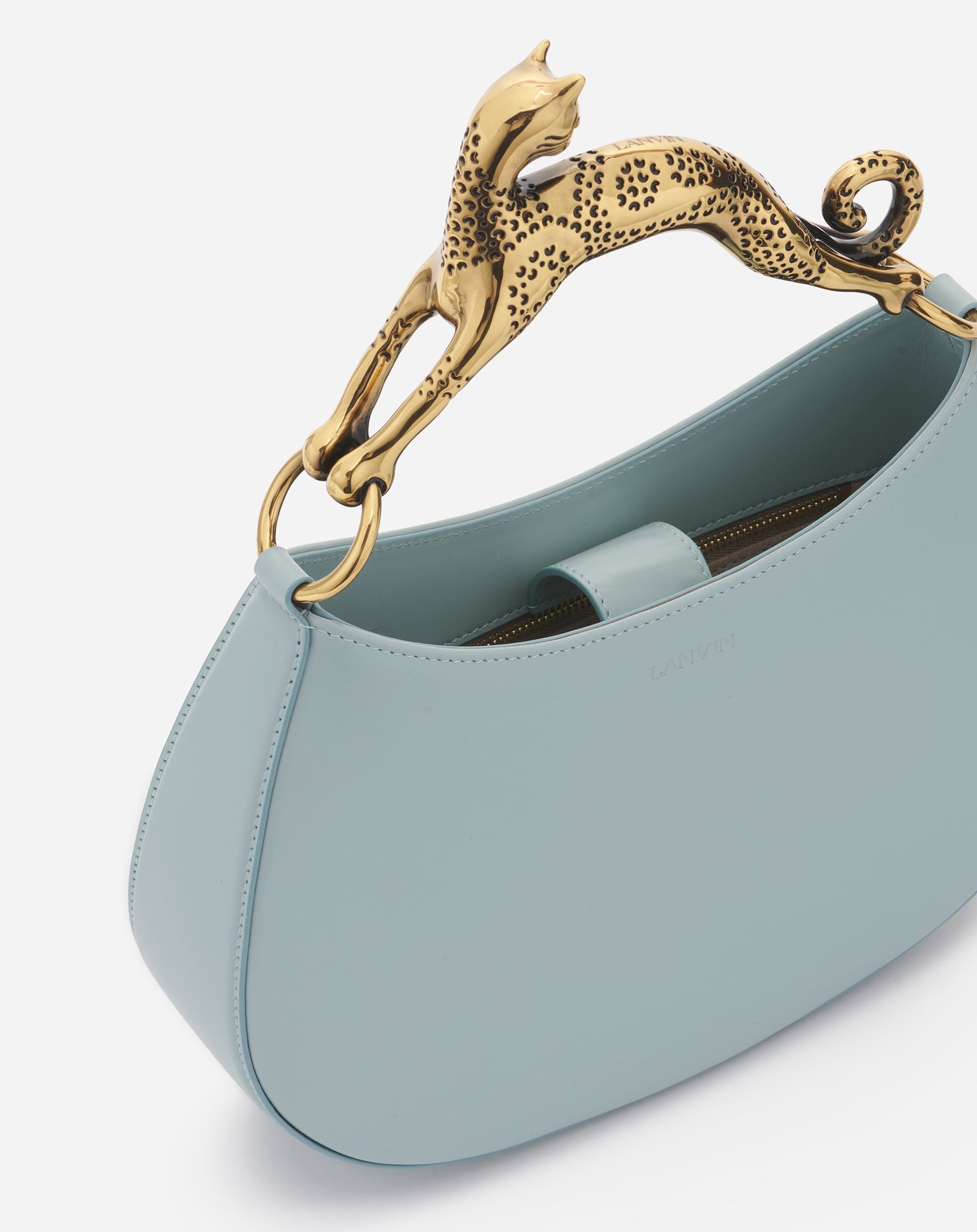 SMALL LEATHER HOBO CAT BAG - 5