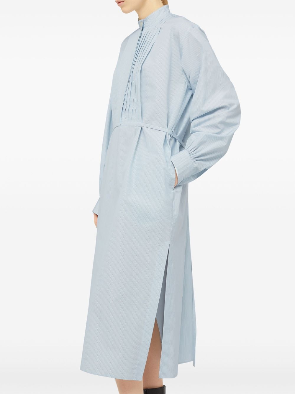 long-sleeve cotton midi dress - 3