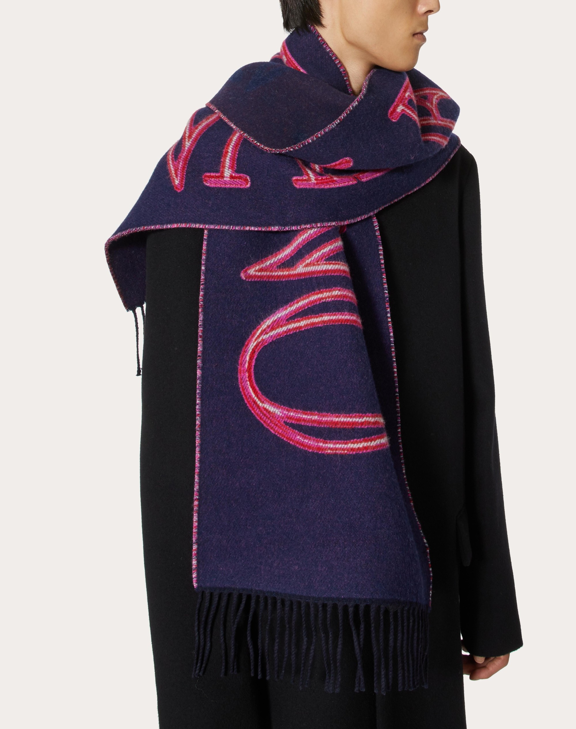 WOOL AND CASHMERE NEON UNIVERSE SCARF - 4