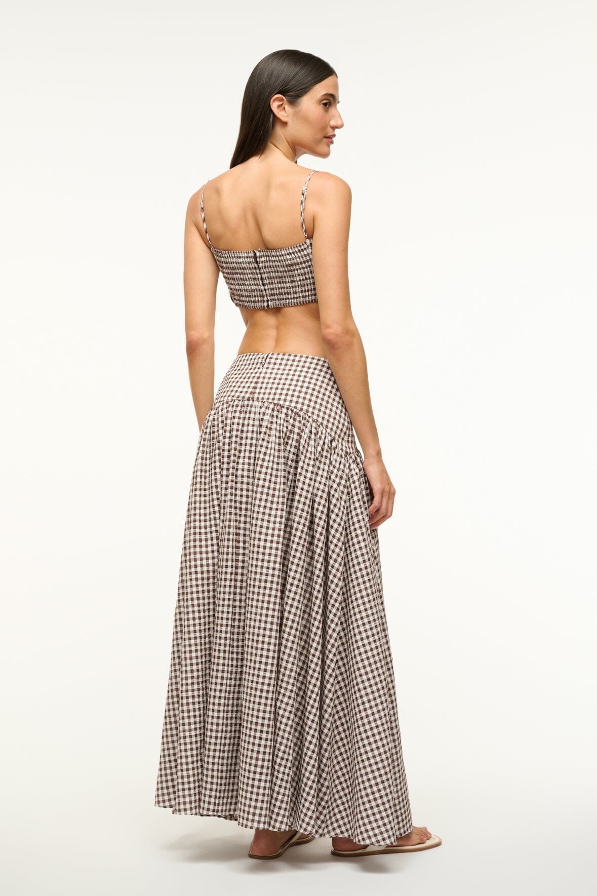 STAUD FEDERICO TANK DARK CHOCOLATE GINGHAM - 4