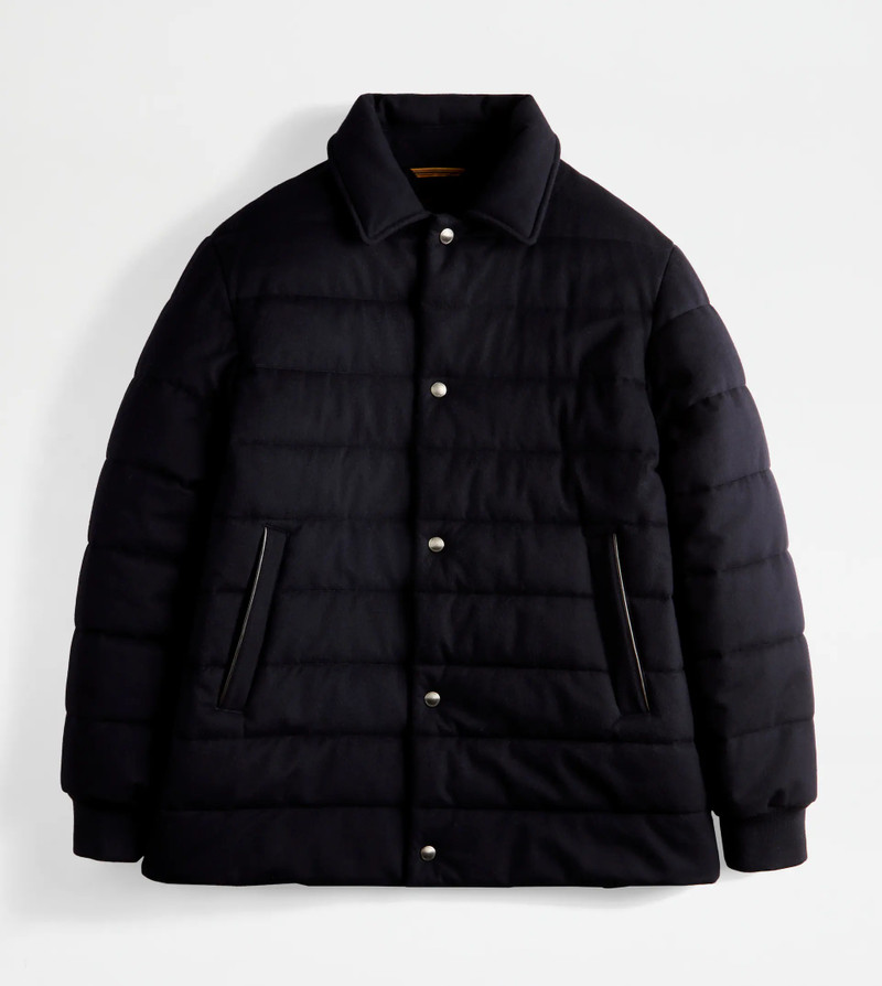 QUILTED SHIRT JACKET IN T15 WOOL DRAP - BLUE 1