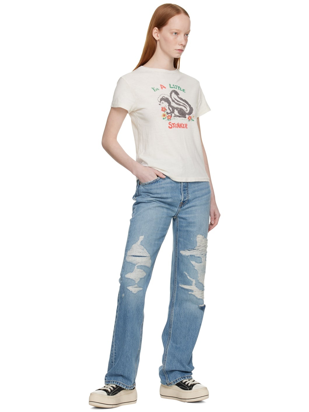 Blue High-Rise Loose Jeans - 4